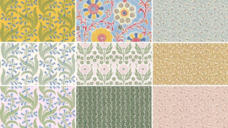 A sampling of Ellen Merchant patterns and colorways available from Studio Four NYC. In the UK, Merchant has her own online shop.