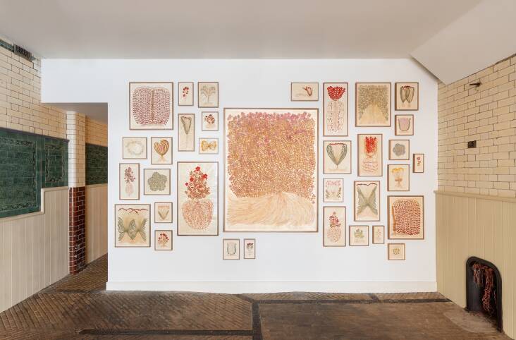 Fumi Imamura&#8\2\17;s installation is at the Lyndsey Ingram gallery&#8\2\17;s recently opened second space at \16 Bourdon Street a few doors from the original venue at \20 Bourdon St. Both occupy converted Edwardian stables in the Mayfair Conservation Area and this one has its original tiles.