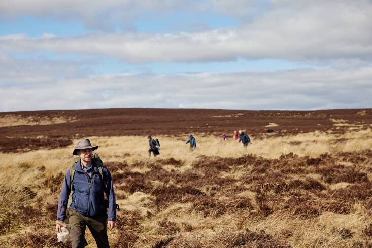 The dedicated team of Denton Reserve volunteers has achieved 550 drainage interventions and built many leaky dams to improve natural flood management, as well as planting 68,000 sphagnum moss plugs and \24,000 cotton grass plugs.