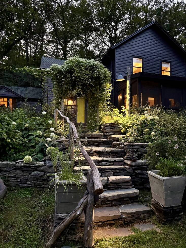 The Clematis virginiana (Virgin’s Bower) in dramatic bloom covering the arbor gate at Jean-Marc\2\17;s home in the Catskills. 