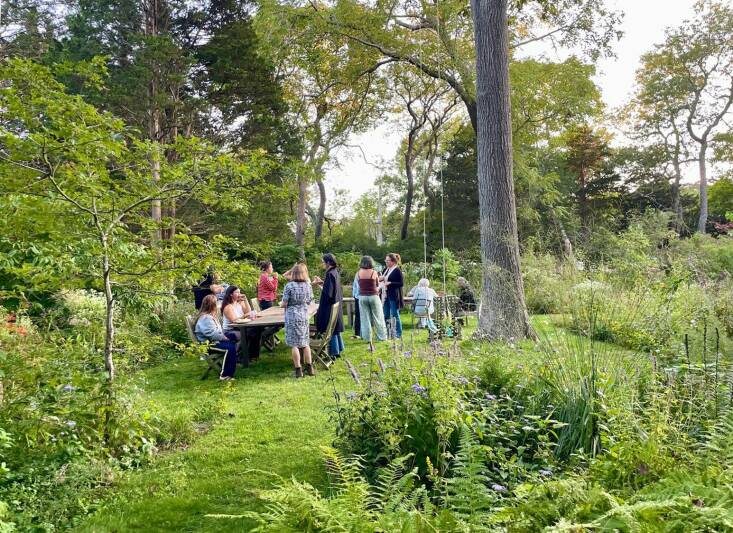 Perfect Earth Project founder Edwina von Gal often hosts gatherings and tours at Marshouse, her property on Eastern Long Island. Marshouse serves as both a laboratory for her to test out designs, plants, and ideas, as well as an example of Perfect Earth Project\2\17;s practices in action. Photograph by Charlotte DeFazio-McElrath.