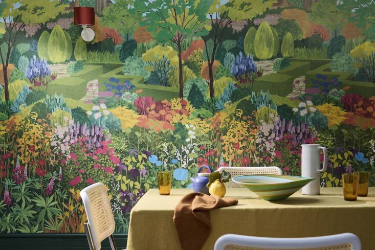 \2\20;Castle Garden\2\2\1; is a riff on Sissinghurst and is \2\20;one of the most beautiful wallpapers in the collection,\2\2\1; says Ruth. \2\20;Sissinghurst castle and gardens were bought by Vita Sackville-West and her husband, who made it into the incredible, creative landscape it is today. Vita had no formal gardening training, but she designed a sensory garden scheme made up of beautiful, vibrant colours.\2\2\1;