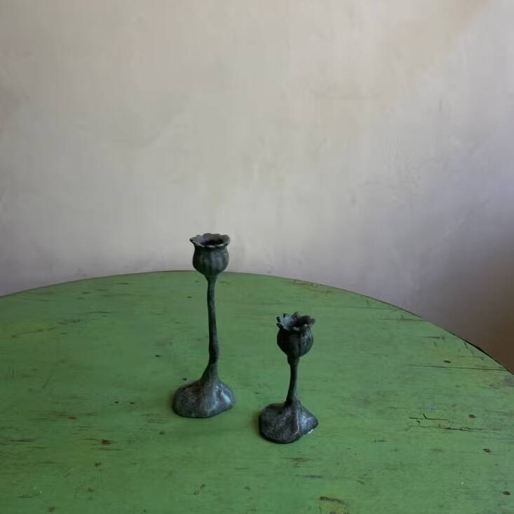 Annie\2\17;s pick: aged bronze candleholders inspired by seedpods from Campo de\2\17; Fiori, one of our favorite makers of garden accessories. Shop now.
