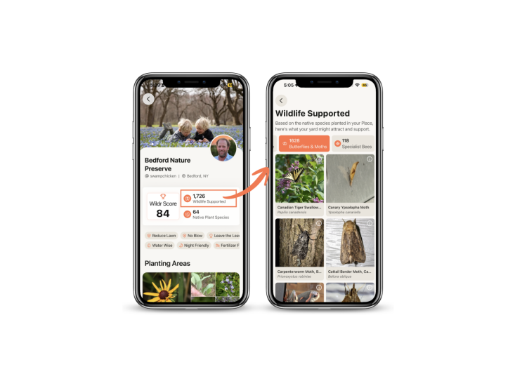 One of the coolest features in the app is that once you load all your garden’s plants, it automatically tells you how many species your property could support.